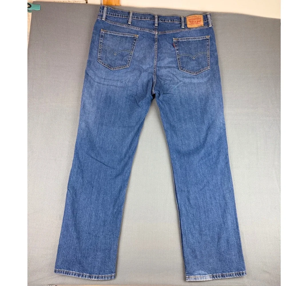 Levis 514 Straight Fit Mens Blue Denim Jeans 42x32 Medium Wash 00514-0857